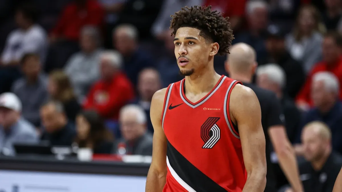 Portland Trail Blazers guard Scoot Henderson is a potential trade candidate due to backcourt depth